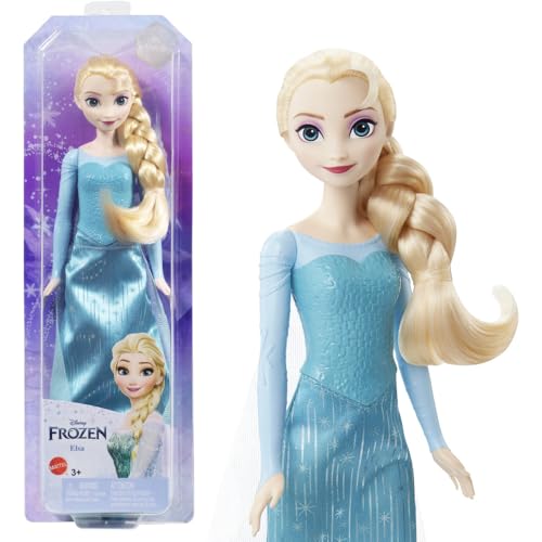 (-33%) Mattel Disney Die Eiskönigin Elsa Puppe, Die Eiskönigin Puppe, kämmbare blonde Haare, beweglich, ausziehbare Schuhe, Disney Geschenke, Spielzeug ab 3 Jahre, HLW47