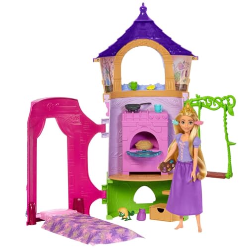 🔥 STARKER PREIS (-72%) Disney Princess HMV99 - bewegliche Rapunzel-Puppe und Turm Spielset mit rundum Spielspaß, 6 Spielbereiche und 15 Zubehörteile, inspiriert durch den Disney-Film, Puppen Spielzeug ab 3 Jahren