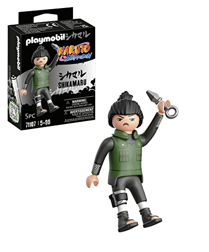 (-31%) PLAYMOBIL Naruto 71107 Shikamaru in dunkelgrüner Weste mit schwarzer Hose und schwarzen Stiefeln und Kunai, kreativer Spielspaß für Animefans mit tollen Details und authentischen Extras, ab 5 Jahren