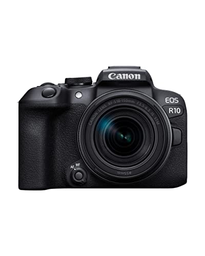 Canon EOS R10 RF-S18-150mm F3.5-6.3 is STM Lens Kit, Mirrorless Vlogging Camera, 24.2 MP, 4K Video, DIGIC X Image Processor, High-Speed Shooting, Subject Tracking, Compact, for Content Creators Black