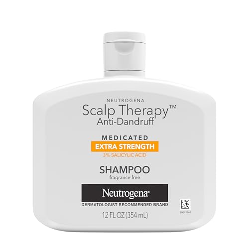 Neutrogena Scalp Therapy Anti-Dandruff Shampoo Extra Strength, with 3% salicylic acid, Fragrance Free, 12 fl oz