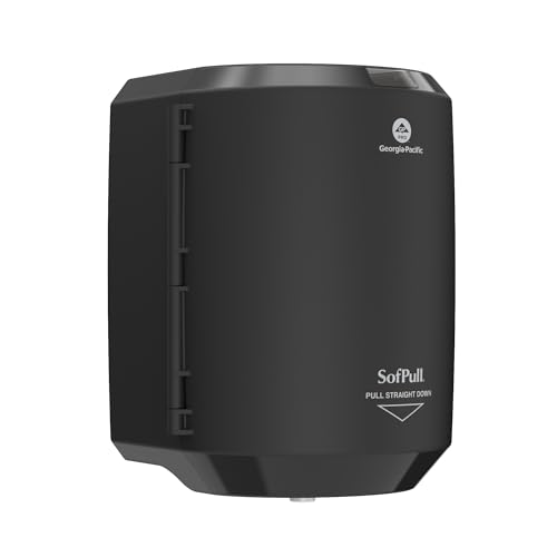 SofPull Centerpull Junior Capacity Paper Towel Dispenser by GP PRO (GEORGIA-PACIFIC), Black, 58008B, 1 Dispenser, 7.79" W x 6.88" D x 10.52" H