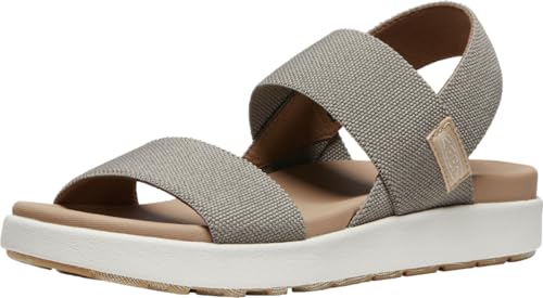 KEEN Women's Elle Backstrap Casual Platform Open Toe Wedge Sandals, Brindle/Birch, 8