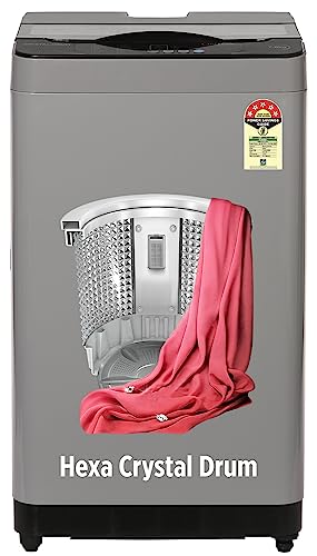 ONIDA 7 kg 5 Star Fully Automatic Top Load Washing Machine(T70CMLG, Light Grey, Hexa Crystal Drum)