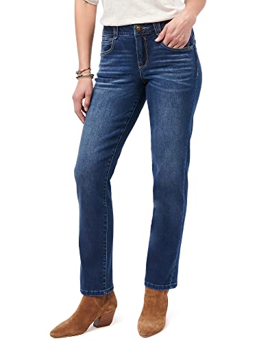 Democracy Women's Ab Solution High Rise Straight Leg Jean, Blue, 8