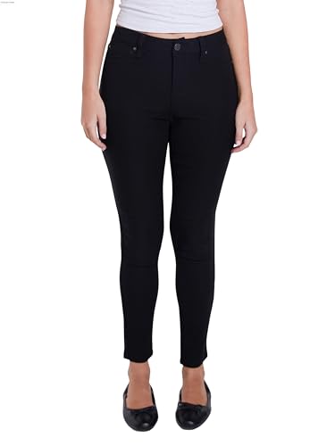 YMI Women's Hyperstretch Mid-Rise Skinny Jeans, Black, XL