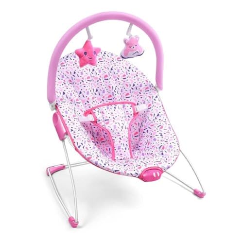 Cadeira de Descanso Para bebê Nap Time 0-11kgs Rosa Cinto de 3 pontos Com Acessórios Interativos Multikids Baby BB291
