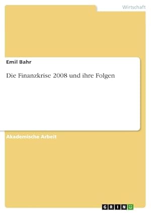 Die Finanzkrise: Ursachen, Folgen und Lösungen Hans-Werner Sinn
