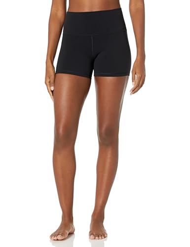 CRZ YOGA Womens Butterluxe Biker Shorts 4'' - High Waisted Booty Workout Volleyball Yoga Spandex Black Small