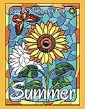 Summer Color by Numbers for Adults: Stained Glass Color by Number Coloring Book (Four Seasons Color By Number)