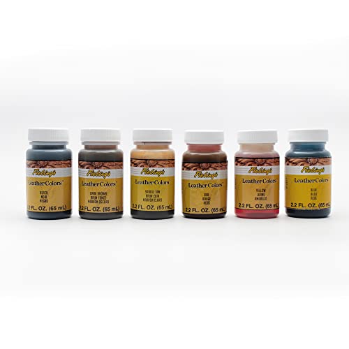 Realeather Fiebings Leather Dye, 6pc Pack Craft, Multicolor 6 Piece
