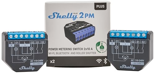 (-35%) Shelly Plus 2PM | Wlan 2 Kanäle Smart Relais Schalter | Rolladenschalter mit Stromverbrauchsmessung | Hausautomation | Google Home Alexa Zubehör | iOS Android App (2 Pack)
