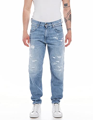 ⚡ BLITZDEAL (-89%) Replay Herren Jeans Sandot Tapered-Fit, Light Blue 010 (Blau), 31W / 34L