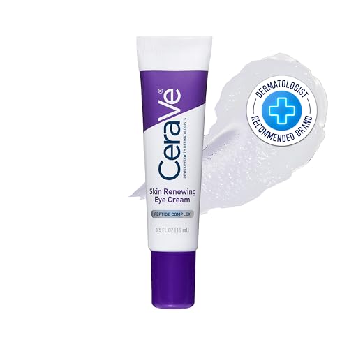 CeraVe Skin Renewing Eye Cream For Wrinkles, Under Eye Cream With Peptides + Caffeine + Niacinamide, For Wrinkles & Crows Feet, Paraben Free & Opthalmologist Tested