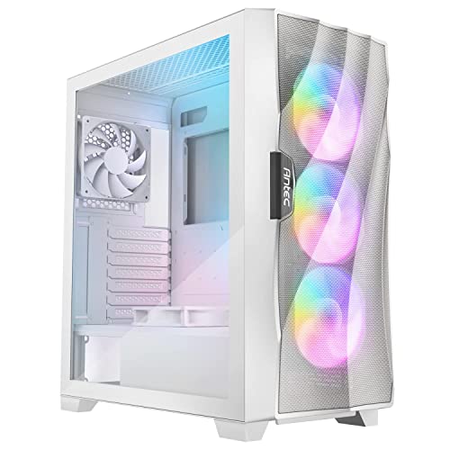 Antec Dark League DF700 Flux White, Mid Tower ATX Gaming Case, Flux Platform, 5 x 120mm Fans Included, ARGB & PWM Fan Controller, Tempered Glass Side 
