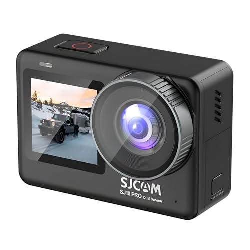 SJCAM SJ10 Digital PRO Dual Screen 4K/60fps Action Camera | 2.33''+1.3'' Dual Screen Gyro Stabilization 30M Waterproof with Waterproof Case High Defin