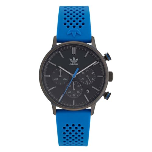 adidas Men Silicone Originals Analog Black Dial Watch-Aosy22015, Band Color-Blue