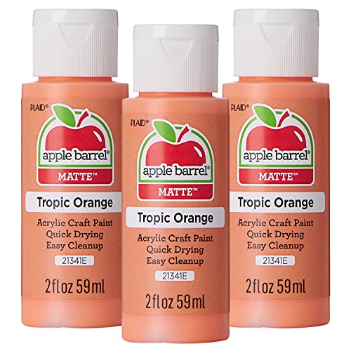 Apple Barrel Acrylic Paint, Tropic Orange (Pack of 3) 2 oz, 21341EA- (Pack of 3)