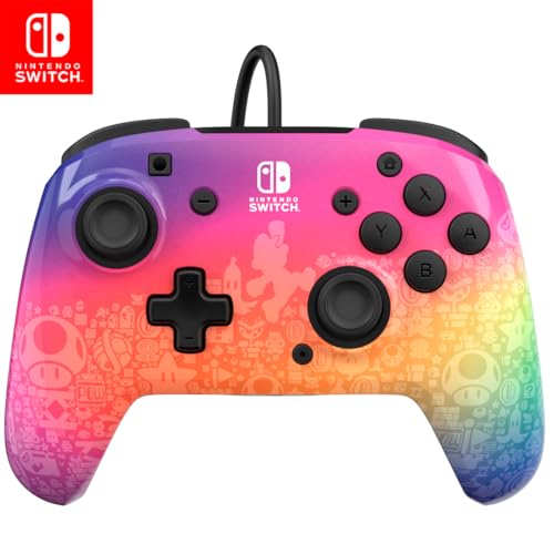 Pdp Switch Rematch Filaire Manette Star Spectrum Licence Officiel By Nintendo - Customizable Buttons, Sticks, Triggers, And Paddles - Ergonomic Manettes [Nintendo Switch]