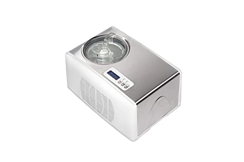 ⚡ BLITZDEAL (-46%) Melchioni Family | Eismaschine mit Kompressor FROSTY, Automatisch, Eiscreme in 60 Minuten, 150W, 1,5 L Fassungsvermögen, Eiscreme, Joghurt und Sorbets, Digitaler Timer, Herausnehmbarer Korb, Weiß