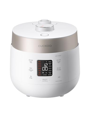 CUCKOO Twin Pressure Rice Cooker 6-Cup Uncooked / 12-Cup Cooked with Nonstick Inner Pot, Versatile Rice Maker & Warmer with 16 Menu Options, Open Cooking Mode, Voice Guide, White (CRP-ST0609FW)