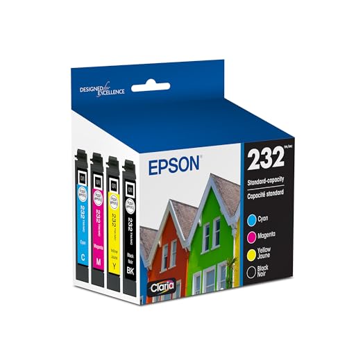 EPSON 232 Claria Ink Standard Capacity Black & Color Cartridge Combo Pack (T232120-BCS) Works with WorkForce WF-2930, WF-2950, Expression XP-4200, XP-4205