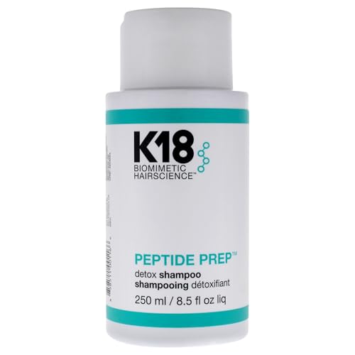 K18 PEPTIDE PREP™ Color-Safe Detox Clarifying Shampoo, Non-Stripping, pH-Optimized Cleanse, Removes Product Buildup, Dirt, Oils & Metals, 8.5 Fl Oz