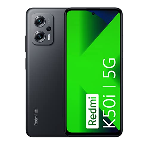 Redmi K50i 5G (Stealth Black, 6GB RAM, 128GB Storage) | Flagship Mediatek Dimensity 8100 Processor | 144Hz Liquid FFS Display