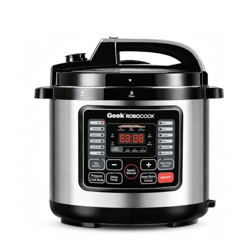 Geek Robocook Nuvo 11-in-1 Automatic Electric Pressure Cooker | Geek Recipe App | 17 India Preset Menu, Instant Electric Cooker Pot, Multipurpose Elec
