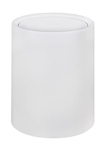 (-32%) WENKO Schwingdeckeleimer Mod. Atri, 6 Liter Kosmetikeimer mit Deckel aus hochwertigem Kunststoff mit Inneneimer, Hülle zum Überstülpen macht Müllbeutel unsichtbar, (B/T x H): Ø 21 x 25,5 cm, Weiß