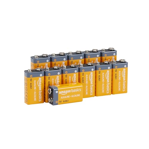 🔥 STARKER PREIS (-31%) Amazon Basics Alkali-Batterien, 9 V, 9 V/6LR61, 5 Jahre lagerfähig, für Rauch-/CO-Melder, Elektronik und Audio, 12 Stück