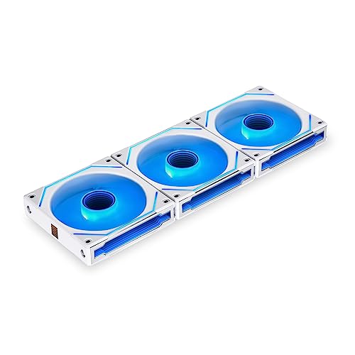 Lian Li UNI Fan SL-Infinity 120-Triple Pack-ARGB Fan-Infinity Mirror-Daisy-Chain Design-Customizable Lighting Effects-One Cable Connection-with Controller-White-(UF-SLIN120-3W)