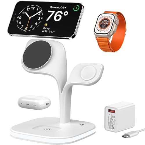 EXW for Magsafe Charger Stand,Charging Station for Multiple Devices,Wireless Charger for iPhone 17 Air 16 15 14 13 12 Se