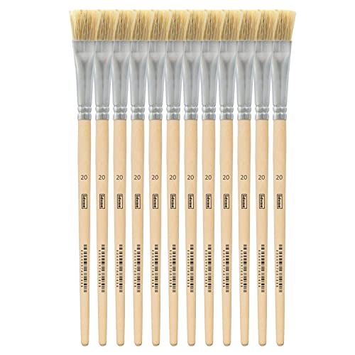 (-26%) Idena 90102 - Borstenpinsel, Größe 20, mit unlackiertem Holzstiel, 12er Set, Malpinsel für Schulkinder Hobbykünstler