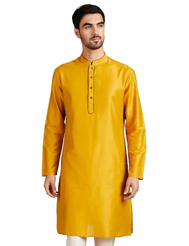 Amazon Brand - Symbol Men Festive Solid Long Kurta (Regular Fit)