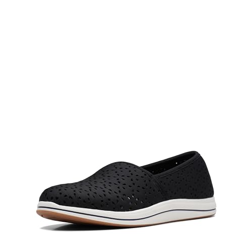 Clarks CloudSteppers Women's Breeze Emily Loafer, Black Synthetic, 8 Medium US