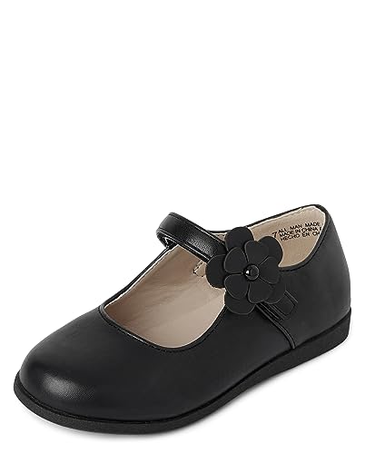 The Children's Place girls Uniform Comfort Flex Shoes Mary Jane Flat, Black, 9 Toddler US