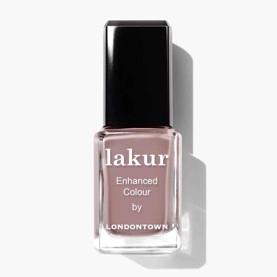 LONDONTOWN lakur Nail Polish - Chip-Resistant, Non-Toxic, Conditions & Hydrates Nails | Glossy Taupe Brown, Chai, .40 fl oz