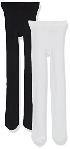 The Children's Place Girls 2-pack Tights, Black/White -2 Pack, 4-5 US