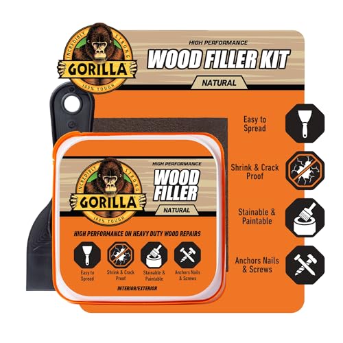 Gorilla All Purpose Wood Filler Wood Repair Kit with Putty Knife and Sanding Block