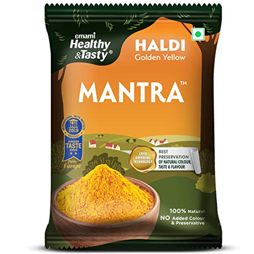 Emami Healthy & Tasty Mantra Haldi (Turmeric) Powder (100 grams) | 100% Natural | Ground Using Cryo Grinding Technology | Retains Maximum Essential Oi