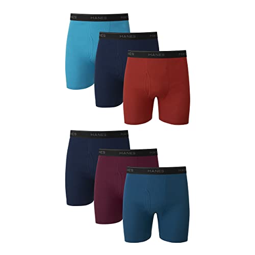 Hanes Mens Underwear Briefs, Cool Dri Moisture-wicking Cotton No-ride-up For Men, Multi-packs Available Boxer, 6 Pack - Dyed Assorted, XX-Large US