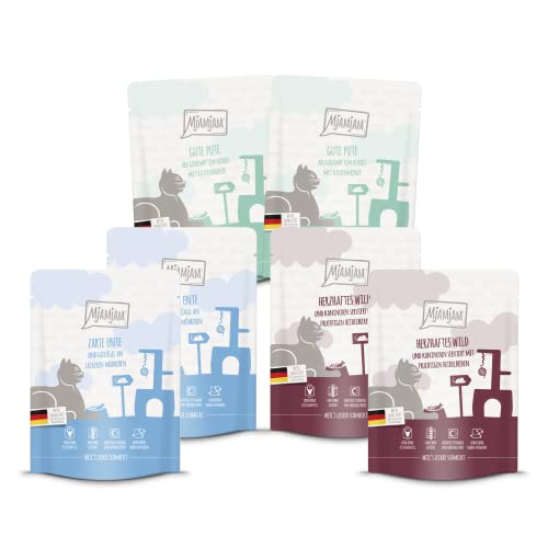 🔥 STARKER PREIS (-36%) MjAMjAM - 300g Pouchbeutel Mixpaket 2 - Premium Nassfutter für Katzen, leckere Mahlzeiten für Deine Katze 6 x 300g