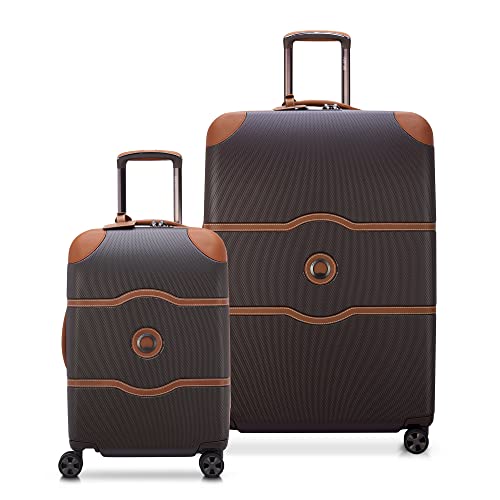DELSEY PARIS Chatelet Air 2.0 Hardside Luggage with Spinner Wheels, Chocolate Brown, 2 Piece Set, (20/28)