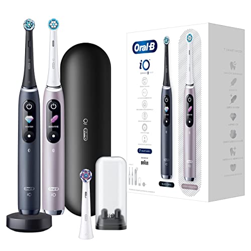 (-33%) Oral-B iO Series 9 Elektrische Zahnbürste, Doppelpack, Schwarz/Rosa