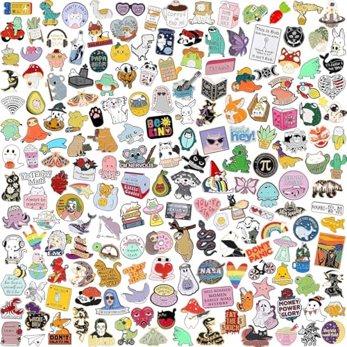 SINCCO 20/40/50 PCS Cute Enamel Backpack Pins, Funny Enamel Pins Bulk Set Cool Button Pins Aesthetic Brooch Lapel Pins Anime for Backpacks, Jackets, Hats, Kids, Girls(Style-20)