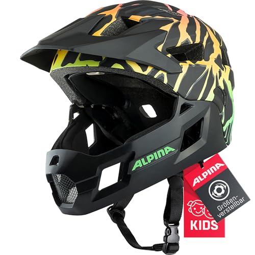 (-30%) ALPINA Rupi Kinder-Fullface-Helm, Fading-neon matt, 50-55 cm
