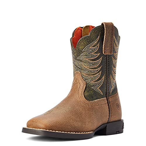 ARIAT BMVY9 Child Firecatcher Western Boot Distressed Brown/Alfalfa 10