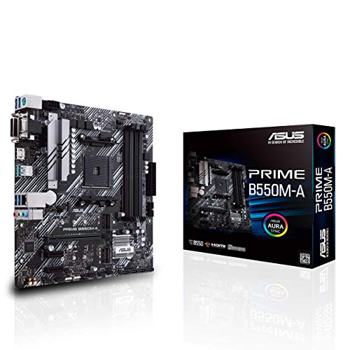 ASUS Prime B550M-A WiFi II AMD Micro ATX Motherboard with PCIe 4.0, WiFi 6, ECC Memory, HDMI 2.1, RGB Header