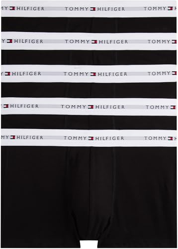 🔥 STARKER PREIS (-44%) Tommy Hilfiger Herren Boxershorts Trunks Unterwäsche, Mehrfarbig (Black/Black/Black/Black/Black), S